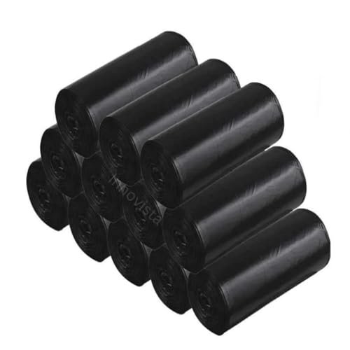 Innovista Polyethylene Premium Garbage Bags 180 Pcs – Medium Size 19 x 21 Inches|Leakproof|Odour Free|Strong Garbage Bags Medium Size – Pack of 6|30 Pieces Each, Black