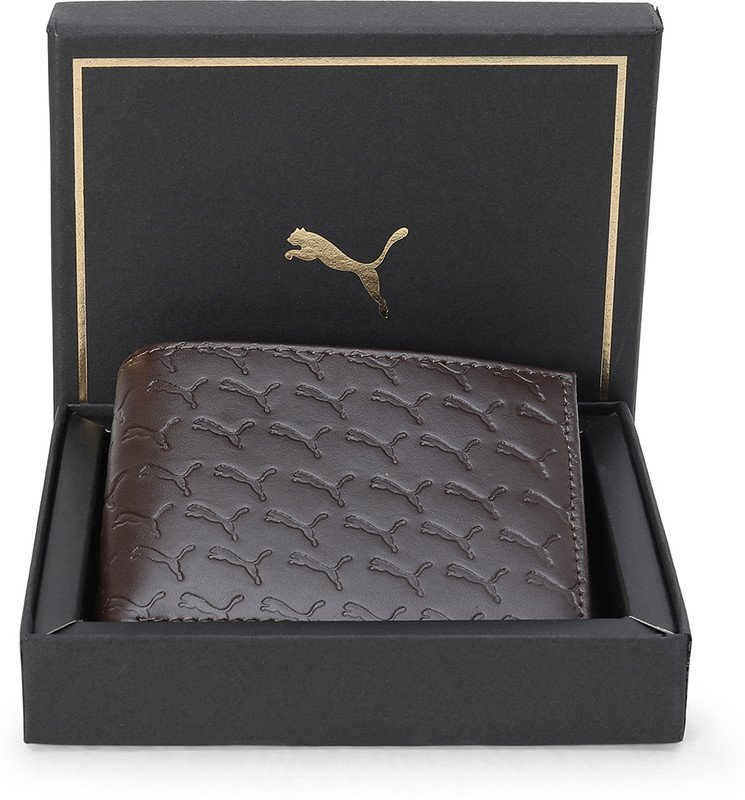PUMA Men Casual Brown Genuine Leather Wallet(4 Card Slots)