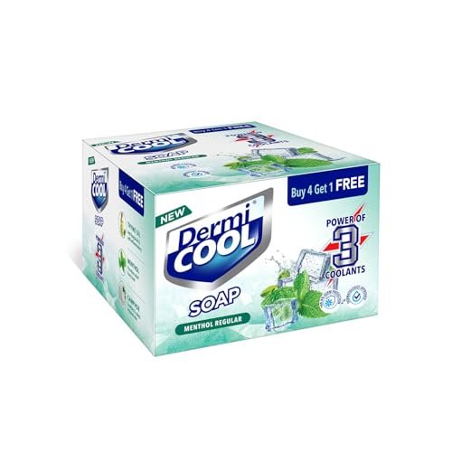 Dermi Cool Soap With The Power Of 3 Coolants – Camphor, Menthol, Thyme Oil | 99.9% Germ Protection | 125 GM Each | Pack of 5
