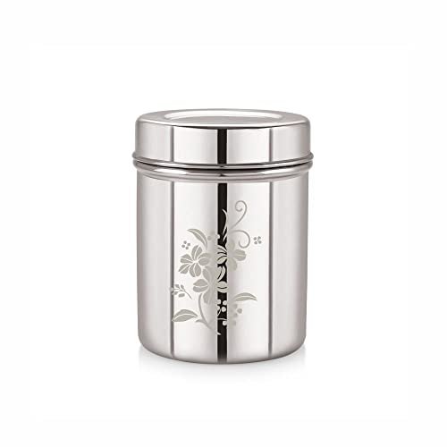Neelam Stainless Steel 12, 22 Gauge Lazer Etching Deep Dabba, Utility Canisters, Storage Containers, Ideal for Storing Food, Durable Quality, Perfect for Daily Uses, Durable & Elegant Storage, 1900 ml