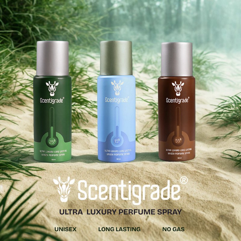 Scentigrade 25,15,55 Degree Unisex Luxury Perfume Body Spray|Long Lasting No Gas Deodrant Deodorant Spray  –  For Men & Women(450 ml, Pack of 3)