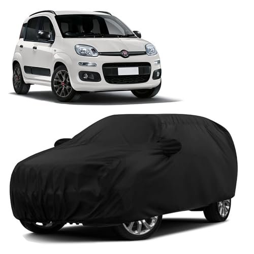 Sulfar 100% Waterproof Car Body Cover for Fiat Panda – Triple-Stitched Dustproof UV, Heat & Rain Protection with Mirror Pockets, Full-Bottom Elastic & Free Storage Bag – All-Weather Indoor Outdoor (Bl
