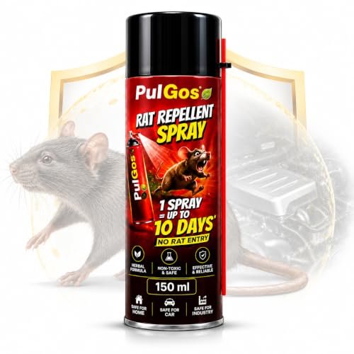 PulGos Rat Repellent Spray for Cars 150ml | Anti Rat Spray for Car Engine & Bike Wiring | Long Lasting Rodent Protection | Prevents Wire Damage | Easy to Use Car Protection Spray