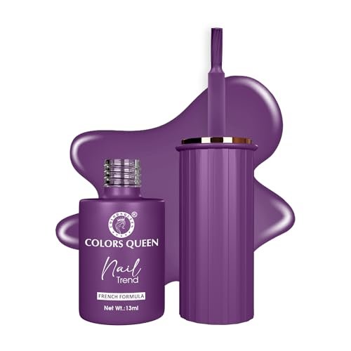 Colors Queen Nail Trend Glossy Nail Polish | Chip Resisting & Quick Drying Nail Paint with High Shine | 7 Toxin Free Formula | Vegan & Cruelty Free | Long Lasting & Vibrant Nail Paint for Women (Magistic Purple, 13ml)
