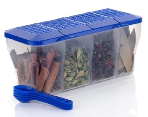 KITCHOOK 4 In 1 Masala Box container for vegetables,dryfruits,spices,grocery,pickles,and multipurpose 4 in 1 box for kitchen & Storage Containers Airtight, Grocery, Dry Fruits Box