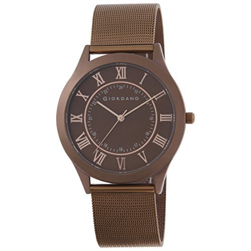 Giordano Luxury Analog Watch for Men – Metalic dial with Roman Markers and 24-Hour Inner Ring, Quartz Movement and mesh Metal Strap A1064-44