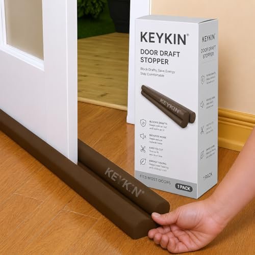 KEYKIN Door Bottom Sealing Strip Guard for Home | Door Stoppers | Door Seal | Door Closers | Sound-Proof Reduce Noise Energy Saving Weather Stripping |Outdoor Waterproof – Brown,(Pack of 1)