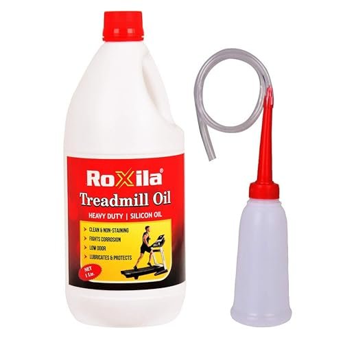 Roxila® Pure Silicone Treadmill Lubricant Oil 1 Litre | High Viscosity Belt Lubricant with Easy Dispenser | Reduces Noise & Friction | Extends Motor & Belt Life | Compatible with All Treadmills