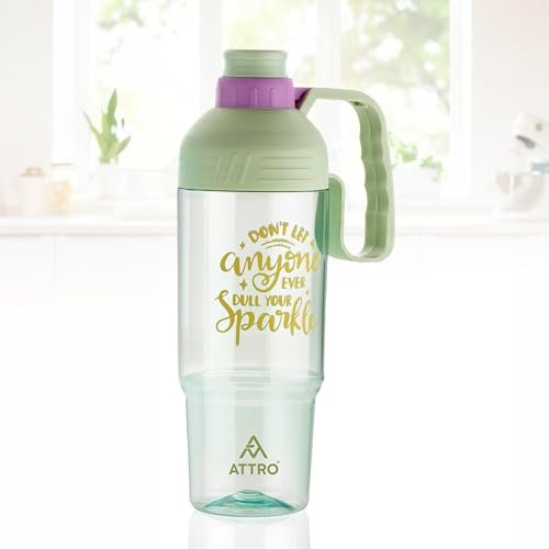 ATTRO My Cup Tumbler Plastic Water Bottle with Handle, BPA-Free, Leak-Proof, Ideal for School, Gym, Office, Travel & Daily Use – Green- 1000ml