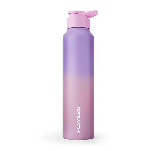 Longway Rush 1 LTR Stainless Steel Water Bottle | Leak-Proof & Rust-Free Design | Perfect for School, Office, Home, Gym, Travel & Ideal for Men, Women & Kids (1000 ml, Flamingo)