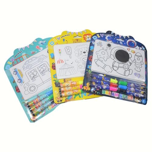 Crackles Birthday Return Gifts For Kids Party – Coloring Stationery Sheets For Kids 3 4 5 6 7 Birthday Return Gifts For Girls, Boys – Coloring Drawing Painting stationery Kit – Mix Prints – Pack of 15