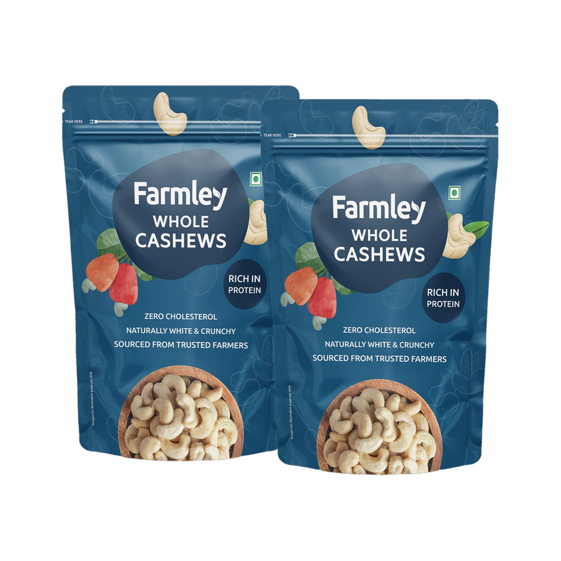 Farmley Whole Raw Kaju Cashews(2 x 0.5 kg)