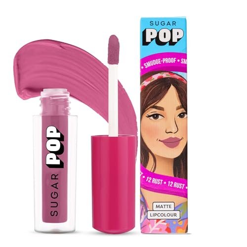 SUGAR POP Matte Lipcolour | Lasts Upto 8 hrs | Nude Lipstick for Women | Vitamin E Infused | Non-Drying, Smudge Proof, Long Lasting | 1.6ml – 12 Rust