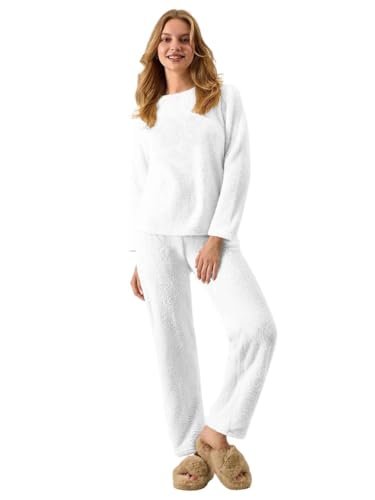 KOTTY Cozy Winter Wear for Women with Relaxed Fit Design (White,M)-KTYWINTERSET179M