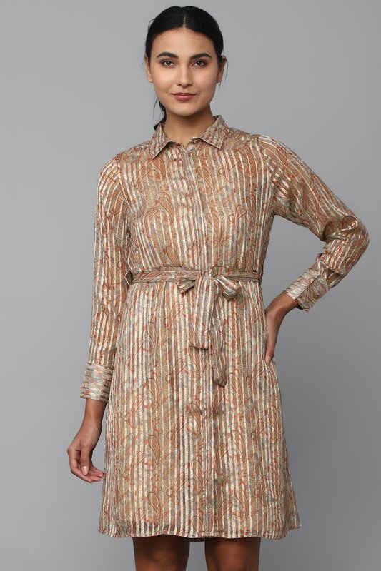 Allen Solly Women A-line Multicolor Knee Length Dress