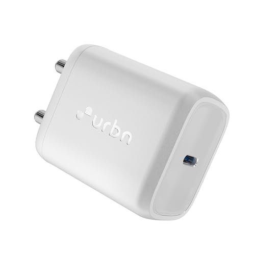 URBN 20W USB C iPhone GaN Charger | 2X Faster Charging | Power Delivery (PD) Adapter | Made in India | for iPhone 17/16/15/14/13/12/11/Pro/Max/Mini (White)