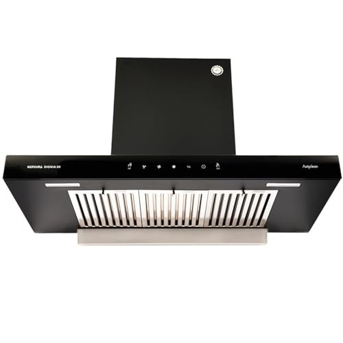Kutchina Chimney 90 cm 1250 m³/hr Autoclean Baffle Filter Chimney for Kitchen 90cm, Signia | 9 Yrs Warranty on Motor, 1 Yr on Product | Touch Control + Wave Sensor