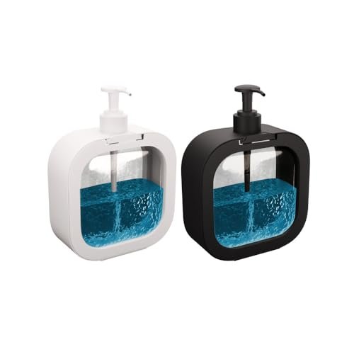 HomeWiz Pack of 2 300ML Liquid Soap Dispenser | Refillable Pump Bottle for Hand Wash, Dish Wash, Shampoo, Conditioner, Shower Gel | Bathroom & Kitchen Use | Transparent Plastic |