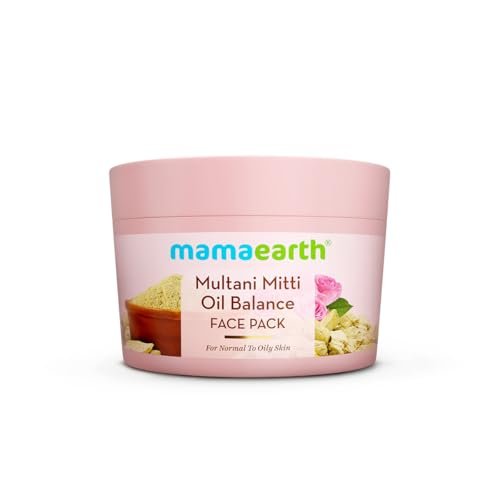 Mamaearth Multani Mitti Oil Balance Face Pack with Multani Mitti & Bulgarian Rose for Normal to Oily Skin 200g | DIY-like Texture | Controls Oil & Acne | Clay Face Mask | Free From Harmful Chemicals