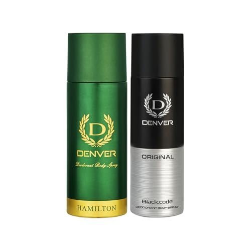 DENVER Hamilton & Black Code Deodorant For Men 150ML Each – Combo of 2 | Long lasting Deodorant For Men