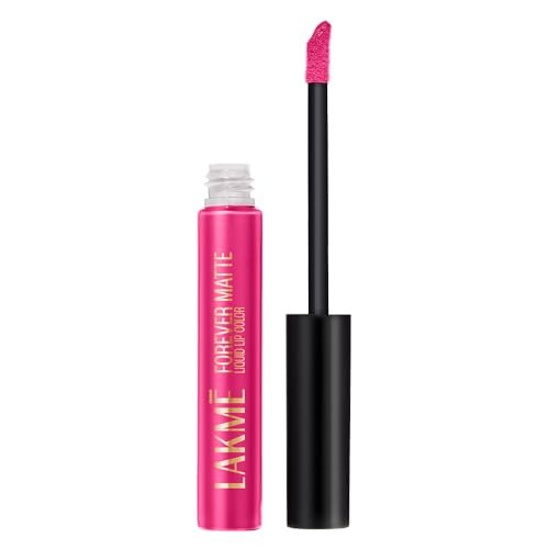 Lakme Forever Matte Liquid Lip Colour, Long-Lasting Liquid Lipstick, Lightweight & Transferproof, Smudgeproof – Pink Prom 5.6ml