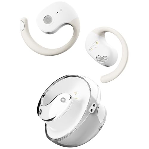 Fire-Boltt Newly Launched Aero Glide Open Ear Wireless TWS Earbuds, Custom EQ, Bluetooth 5.4 Earphones, 50H Playtime, Fast Charging Case, 50ms Low-Latency Gaming & Touch Controls Pearl White