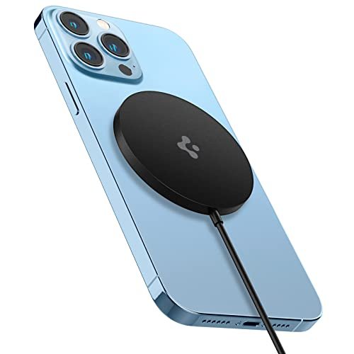 Spigen ArcField Magnetic Wireless Charger Compatible with iPhone 17/16/15/14/13/12 Pro Max Mini, AirPods 3/2, AirPods Pro 2/1 – Black