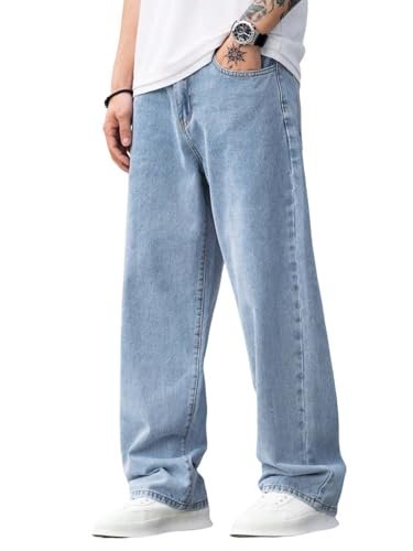 KOTTY Men’s Solid Regular Fit Mid Distressed Fashionable Trendy Denim Jeans(Blue,34)