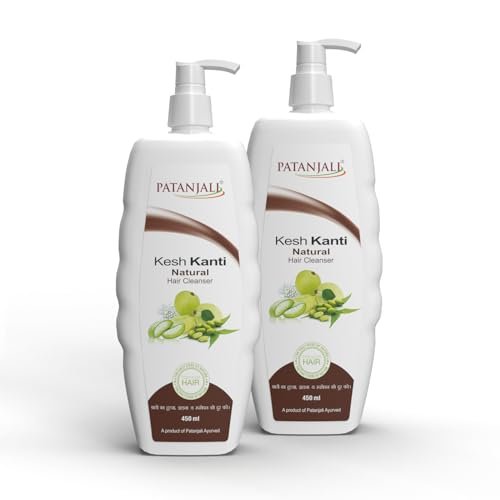 Patanjali Kesh Kanti Natural Shampoo 450ml, Herbal Hair Cleanser for Dandruff Control (Pack of 2)