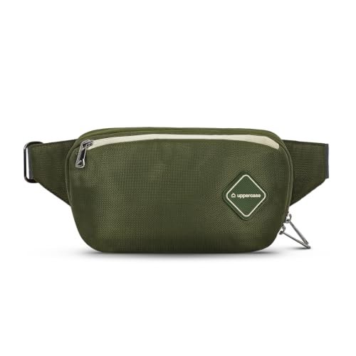 uppercase Cubo Waist Bag for Men & Women– Crossbody Sling Bag for Biking Travel, Outdoor Sports, Camping, Hiking, Cycling | Waist Pouch with Adjustable Strap, Compartment and Zipper Pockets (Green)