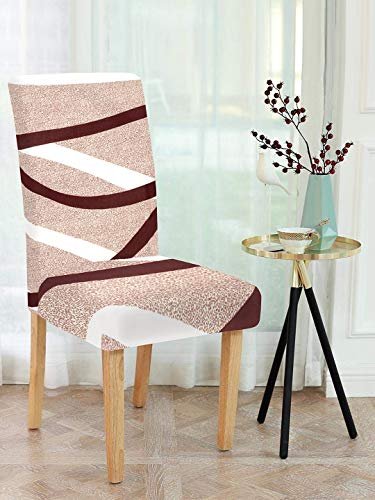Cortina Dining Chair Slipcovers | Protection Chair Covers | Abstract Print, Waves Design, Removable, Washable | Universal Fit Super Soft Stretchy Polyester Spandex | Kitchen, Hall | Pack of 6