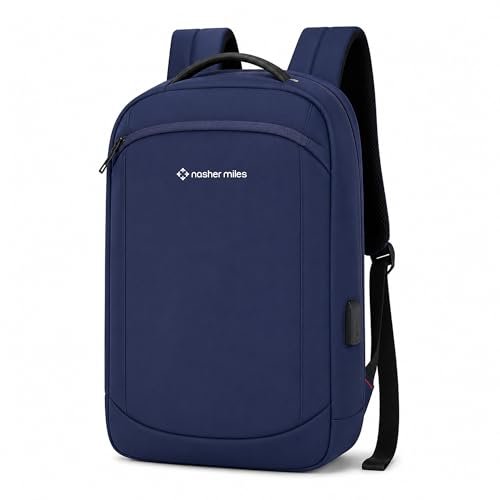 Nasher Miles Queens Passenger Workpack 22 Liters Water Resistant, Padded, Premium Reversed Polyester Navy Blue Laptop Backpack | USB charging| Unisex | Ideal For Office