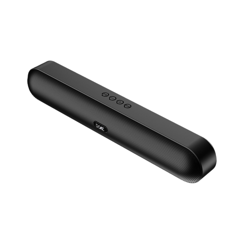 boAt Aavante Bar 480/490, Free Music on JioSaavn, 7H Battery, Dual Full Range Drivers 10 W Bluetooth Speaker(Black, 2.0 Channel)