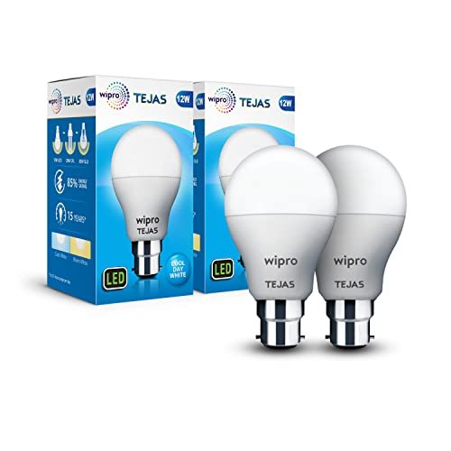 Wipro Tejas 12w LED Bulb, coolwhite (Pack of 2)