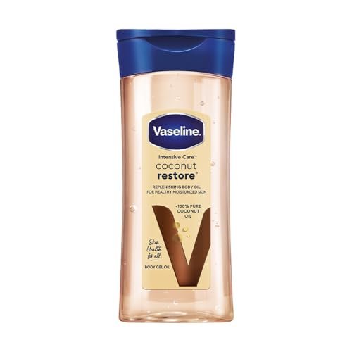 Vaseline Intensive Care Coconut Restore Body Oil | with Coconut Oil | Deep Moisture for Dry Skin | 200 ML
