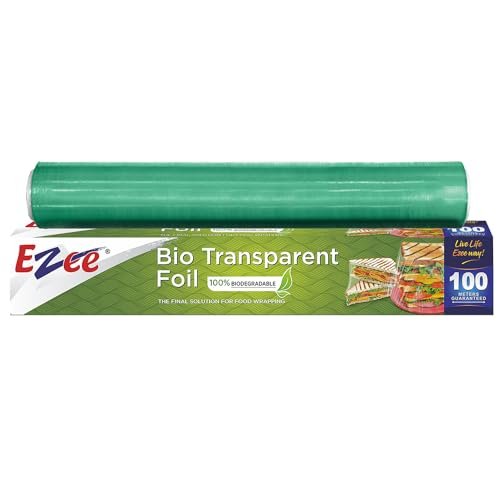 Ezee 100M Cling Film Wrap 12 Inches, Eco Friendly, BPA-Free Food Wrap, Non-Stick, Microwave Safe, Multipurpose Plastic Wrap for Food Storage, Packing, Freezer, Cooking & Serving (Pack of 1)