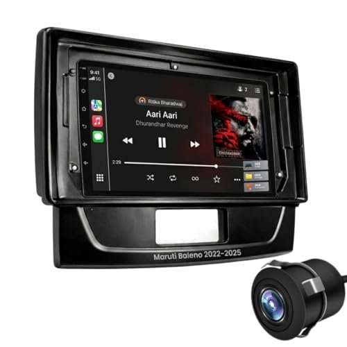 Modorwy Maruti Baleno 2022 Original 9inch HD QLED Car Android Stereo | 2GB RAM & 32GB ROM | OS 13 Double Din Car Multimedia Player | incl. AHD Rear Camera & Frame with -1 Year Warranty