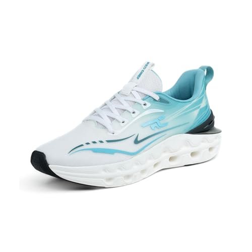 Red Chief Sports Running Shoes for Men & Boys | Stylish Lace-Up Outdoor Shoes | Lightweight Walking-Style Runners | Comfortable Athletic | Ocean Green-White | Size-10 | R1721 F042A
