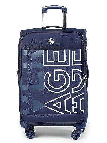 Verage V Lite – Nevada 20″/ 59 cms Soft-Sided Cabin Size Carry-On Expandable Suitcase 8 Wheels Spinner Luggage Trolley Bag [Navy Blue]