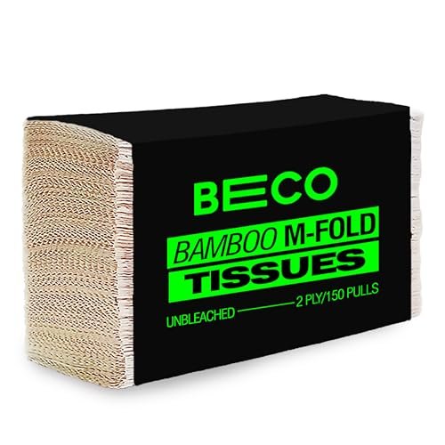 Beco Bamboo Multi-Fold Tissue Papers, 150 Pulls, 42 GSM, 100% Natural, Unbleached and Eco Friendly