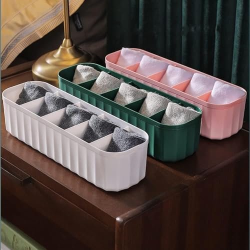UCRAVO 2-Pack Multi-Color Wardrobe Storage Boxes – Sock, Bra, and Undergarment Drawer Organizer with Dividers for Neat Closet Storage & Tidy Dresser Organization, Sock Drawer Organizer