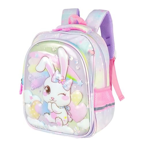Storite School Bag for Kids 9L Capacity | Stylish Durable Water-Resistant School Backpack | Shoulder Backpack for Girls, Boys | Great for Birthday Gifts (Rabit Pink)