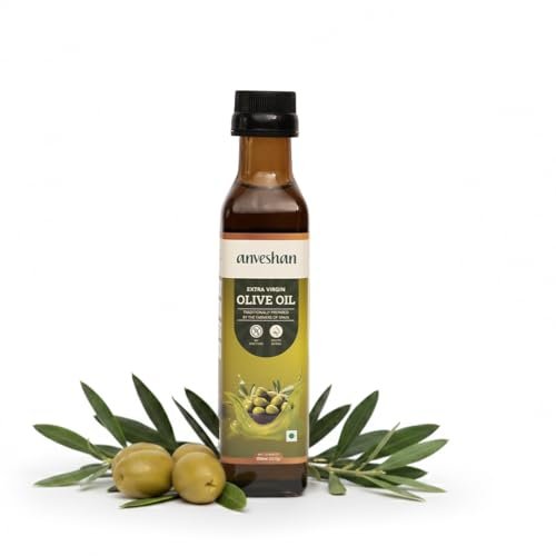 Anveshan Extra Virgin Olive Oil – 250Ml | Wood Cold Press Extraction | Rich In Vitamin E & K | Perfect For Salad Dressings, Sauteing, Marinades – Imported From Spain