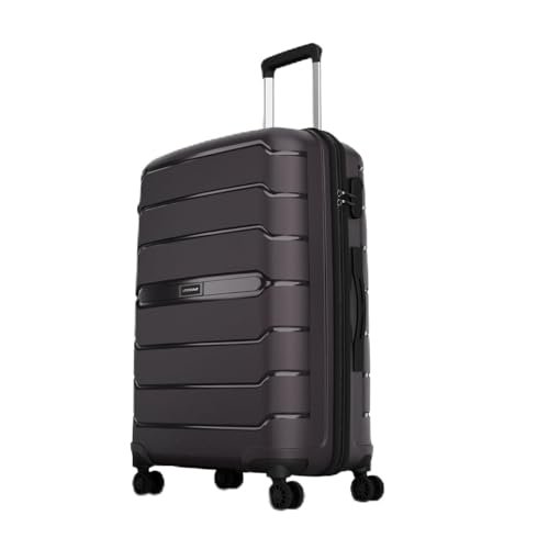 Aristocrat Liberty 8 Wheel Large Size (Check-in) Hard Case Trolley Bag, Lightweight Polypropylene Luggage, 78 CM, Combination Lock, Travel-Friendly, Unisex, 3-Yr Global Warranty, Saddle Brown