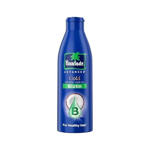 Parachute Advansed Gold Biotin & Coconut Hair Oil | Deep Nourishment for Fuller Hair| No Paraben or Silicone | 300ml