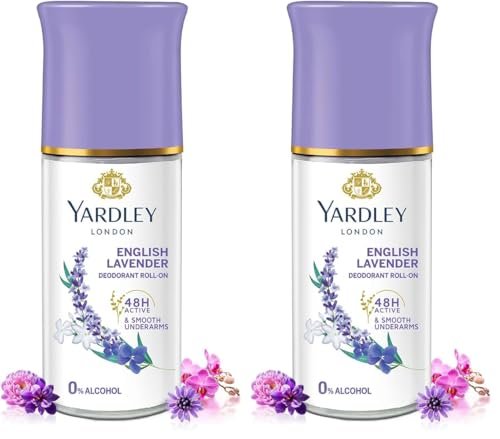 Yardley London English Lavender Anti Perspirant Deodorant Roll On For Women, Floral, 50ml (Pack of 2)