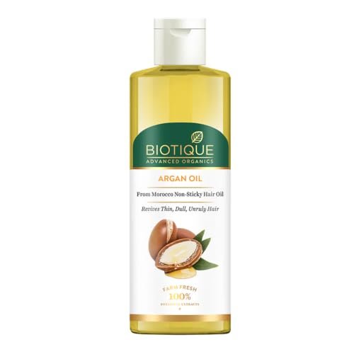 Biotique Argan Oil Hair Mask from Morocco | Enriched with Moroccan Argan Oil | Ideal for Frizz-Free, Stronger & Healthier Hair | Improves Hair Smoothness, Strength & Natural Shine | 175g