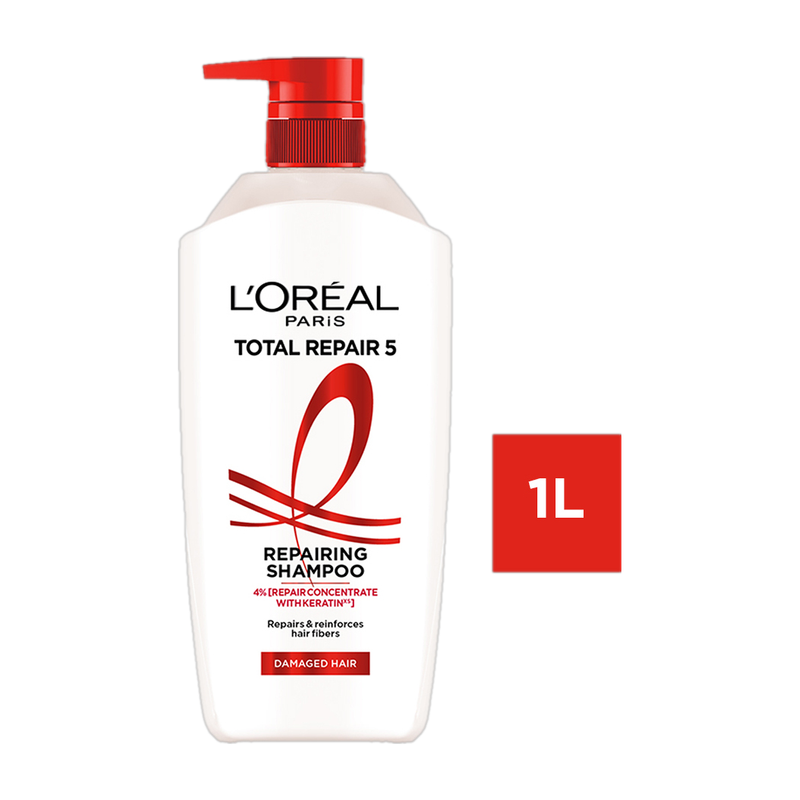 L’Oréal Paris Total Repair 5 Shampoo | Pro-Keratin & Ceramide For Damaged and Weak Hair(1 L)