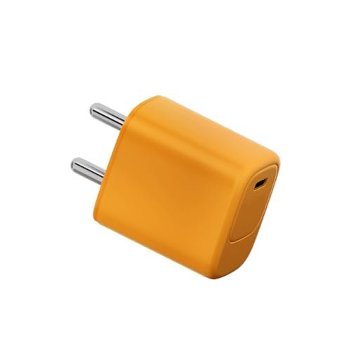DeperAI 20W GaN III Fast Type C Mobile Charger, MFi Certified, Compatible for iPhone, iPad Pro/Air 2, Samsung, and Other iOS, Android Devices, PD 3.0 Fast Charging, Supports UFCS, Wrap (Orange)