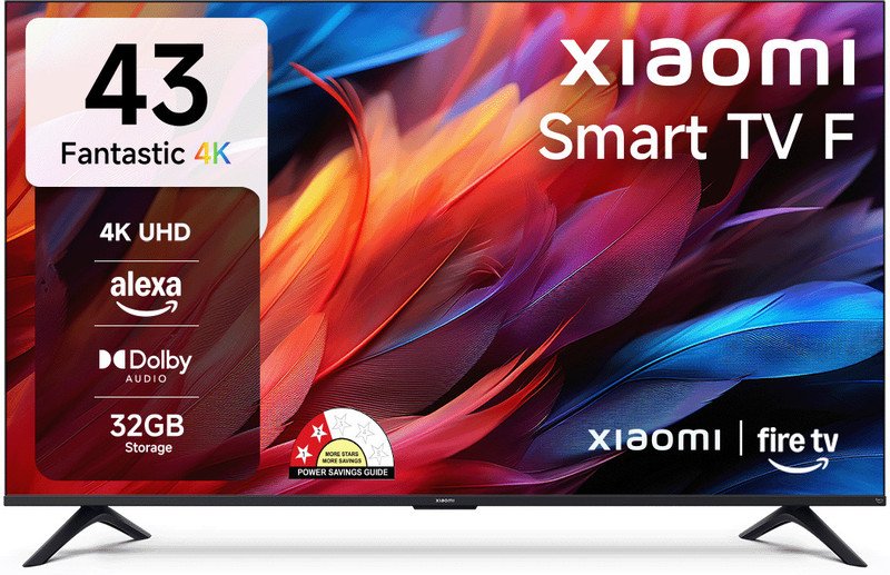 XIAOMI F Series 108 cm (43 inch) Ultra HD (4K) LED Smart Fire TV with Dolby Audio | Box Speakers | Alexa | 32GB Storage | Filmmaker Mode| Mi TV(L43MB-FIN)